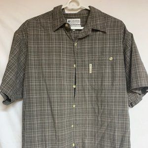 Columbia hunter green plaid button up short sleeve